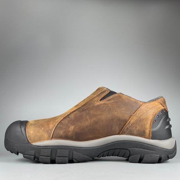 Keen Brixen Men\'s 8.5 Brown Leather Waterproof Low Slip On Insulate Shoe Boots